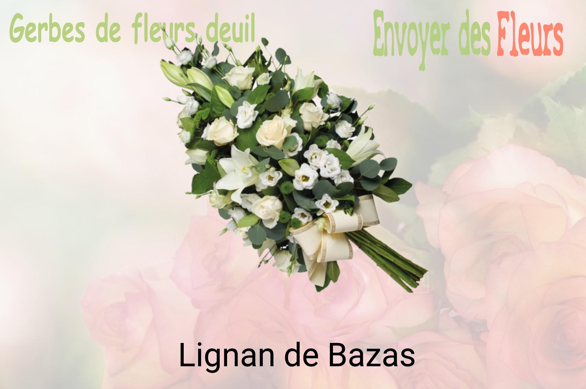 Gerbe de fleurs de deuil livrée à Lignan-de-Bazas